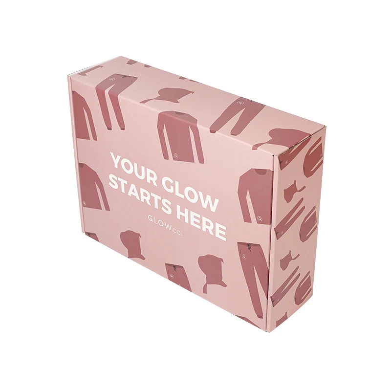 Low MOQ Corrugated Recyclable Mailer Box Pink Shipping Boxes Custom Logo for Small Business Gift Packaging