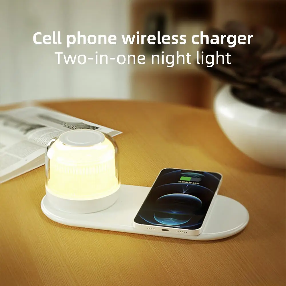 15w Universal Phone Wireless Charging Pad Fast Charger Station With Led