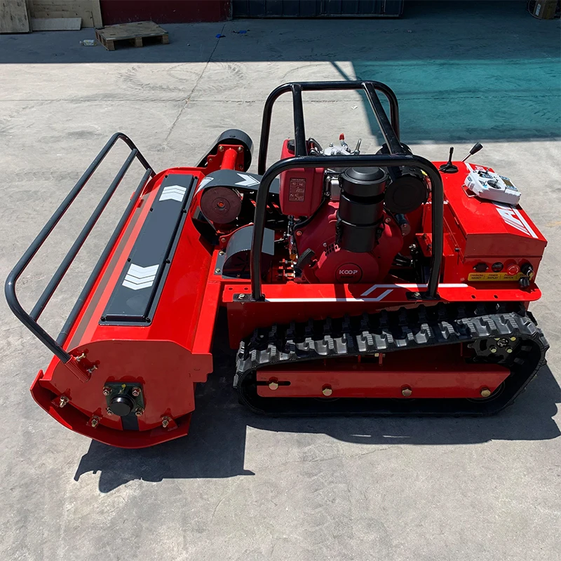 CE/EU/EPA Remote-controlled Tracked Lawn Mower Cutting Width 1000mm Youpu Engine One-key Start 7.5 Acres Per Hour Robotic Mower