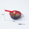 ตะเกียบสีแดง 4 ซม. บะหมี่-บะหมี่เนื้อ-พวงกุญแจ