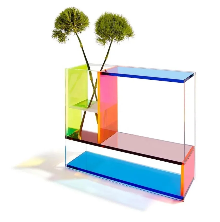 Custom Modern Clear Rectangular Acrylic Flower Display Box Elegant Desktop Storage Party Accessory Durable Perspex Factory