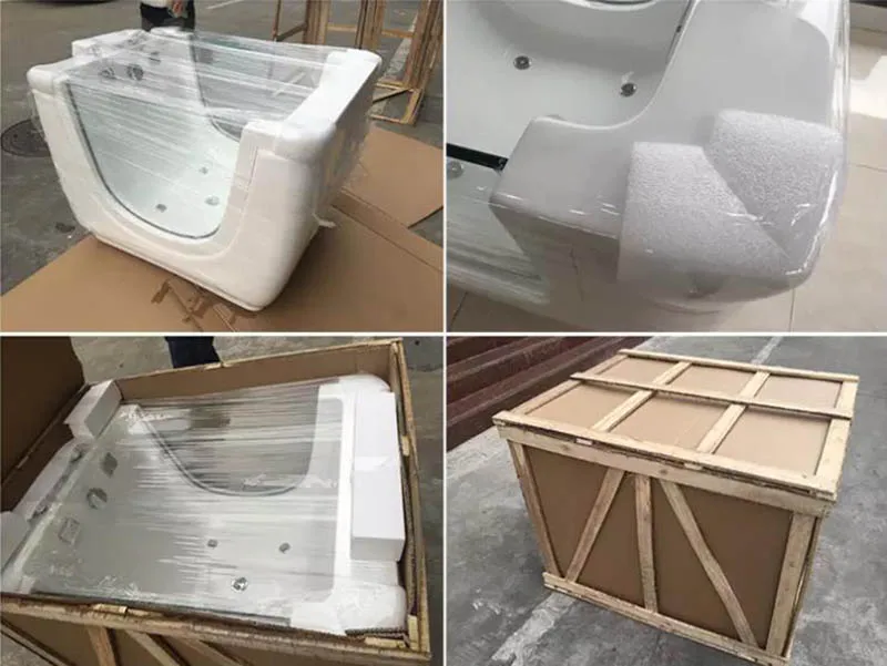 Outdoor Frestading Hot Whirlpool Bath Tube Big Spa With Jets Wooden Bathtub Computer Controlled