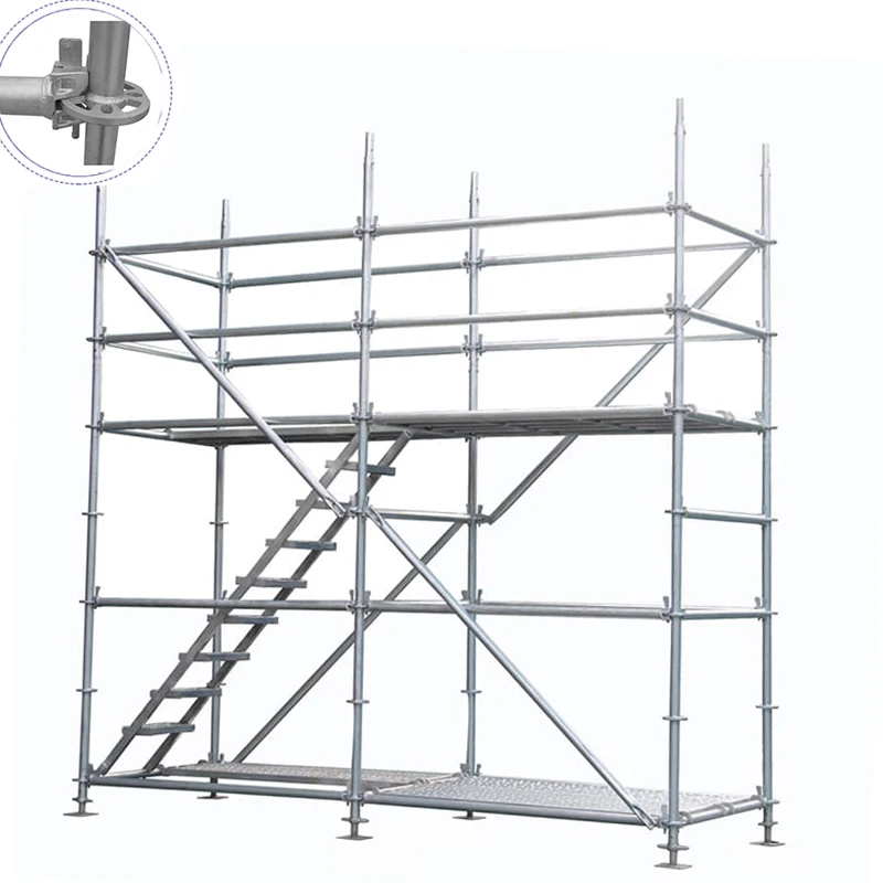 Hop Dipped Galvanized Multipurpose Ringlock Scaffolding European Metal Steel Standard Ringlock Scaffold for Construction