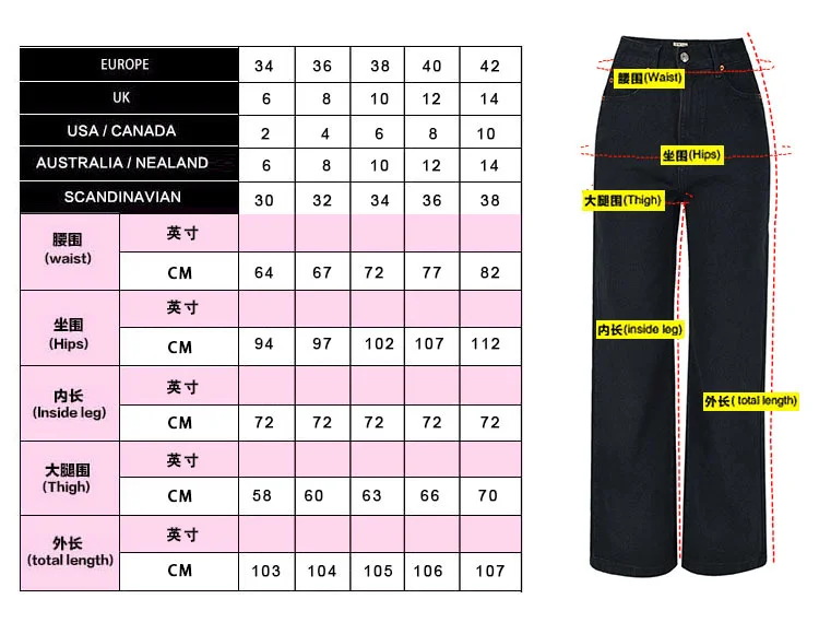 New European American Style High Waisted Loose Straight Cool Black Denim Trousers Mom Jeans Women's Baggy Jeans