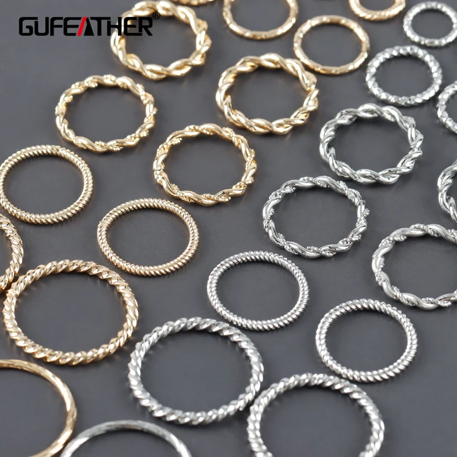 M1097  Wholesale Gold Silver Color Round Connectors Ring For Jewelry Making Accessories  20pcs/lot