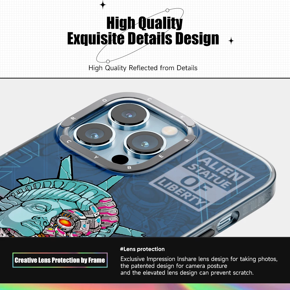 ROCK Impression InShare Protective Case Punk Series King Tut Style for iPhone 13 13 Pro 13 Pro Max