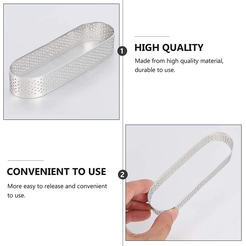 10 Anelli Per Crostate In Acciaio Inox | 10cm Con Fori Di Ventilazione Per Forno - Foto 8