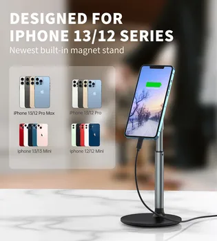 Desktop Cell Phone Stand 360 Rotation Magnetic Suction Stand Adjustable Angle Height Magnetic Phone Holder for Desk product image