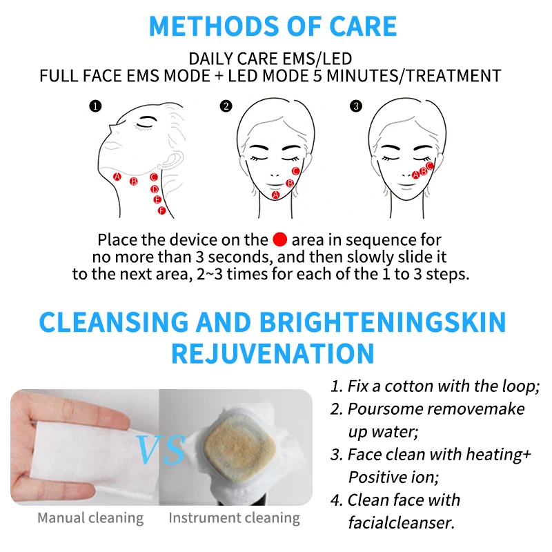 Customizable Handheld Skin Tightening Light Therapy Machine Home Use Facial Massager for Face Nose Lifting Skin Rejuvenation