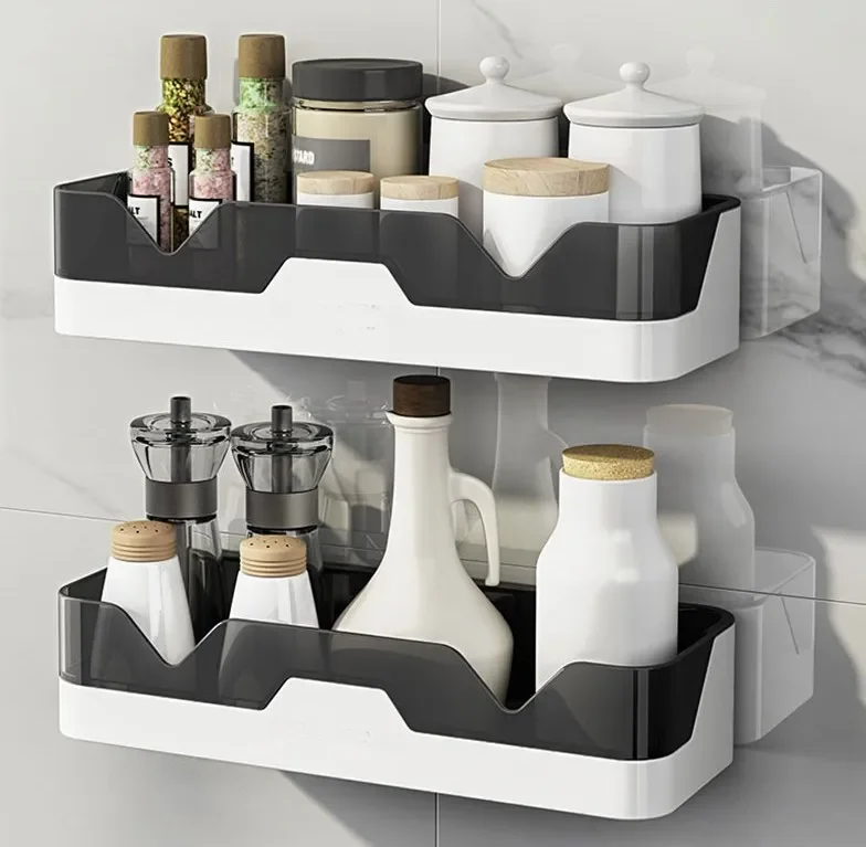 Bathroom Wall Mounted Kitchen Spice Racks Rack Storage Shelf