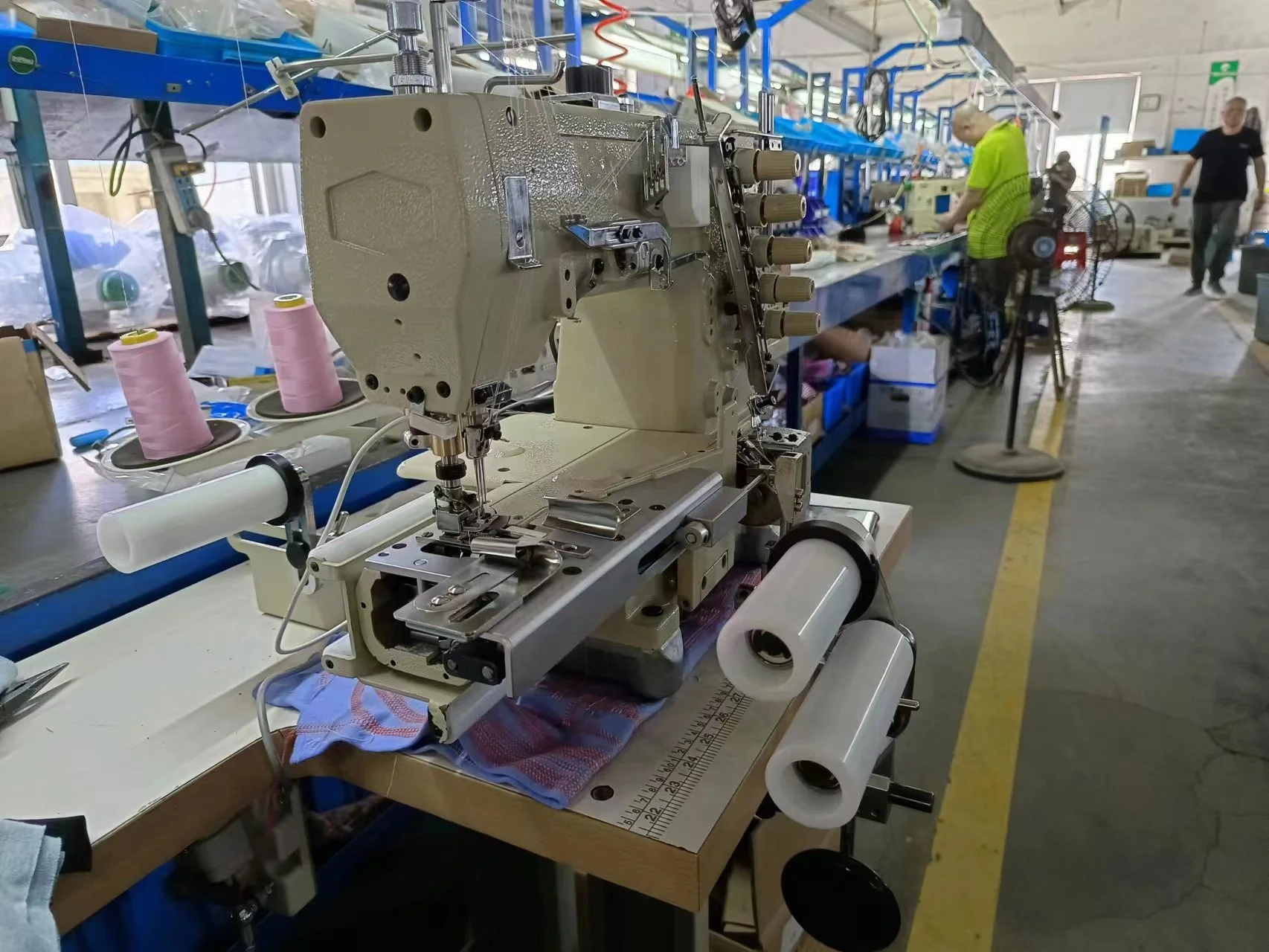 ST 787-EWT(EST)/L200 Automatic Trimmer Cylinder Bed Elastic Waist Band Attaching Interlock Sewing Machine