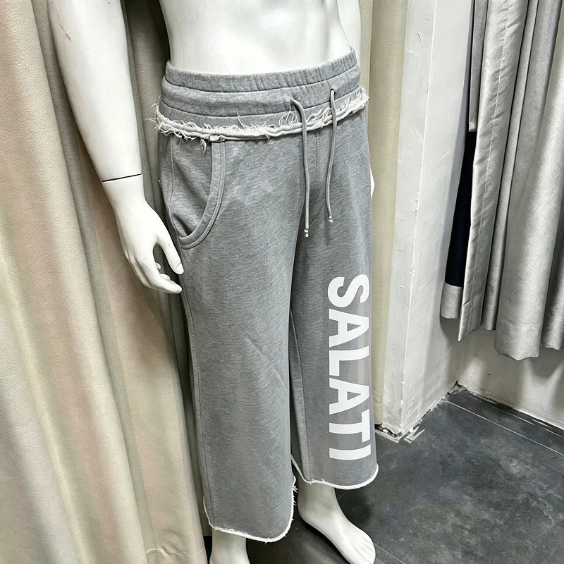 Custom Oversized Knitted Canvas Shorts Streetwear Long Seven Point Loose Summer Outdoor Sport Casual Bottoms Men Waterproof gallery 4