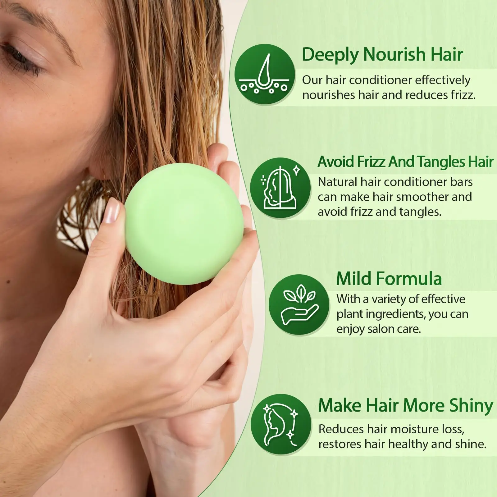 Custom Private Label No SLS Sulfur Freer Rosemary Biotin Deeply Moisturizes Hair Shampoo and Conditioner Bar Soap Solid Handmade