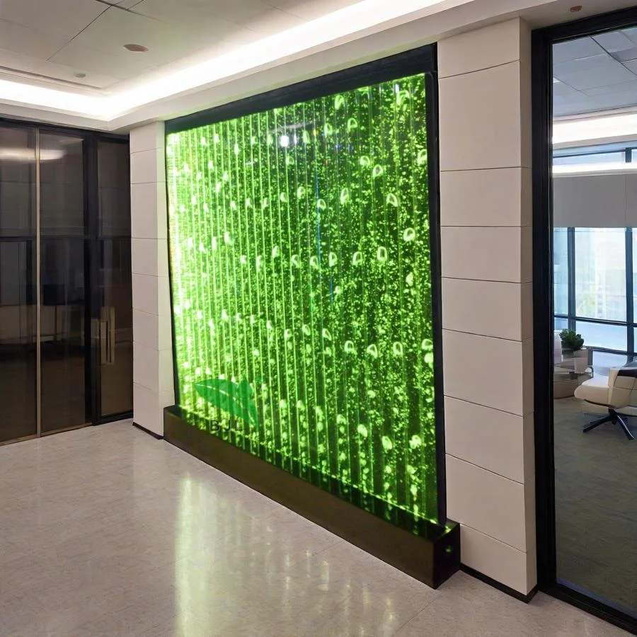 Hotel Decoration Digital Programming LED Aquarium Bubble Water Wall Partition Wall