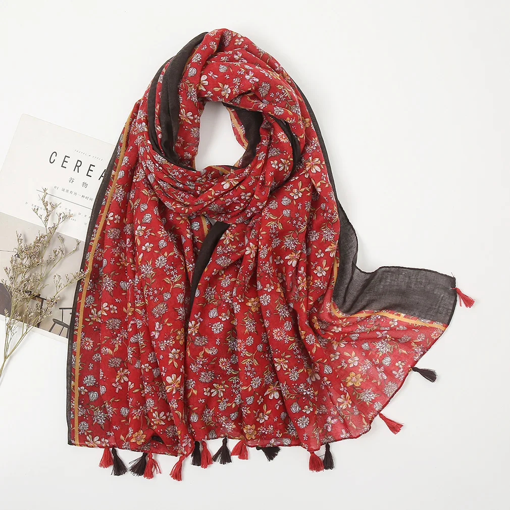 US SELLER-10pcs retro flower pashmina shawl scarf viscose headscarf neck warmer 