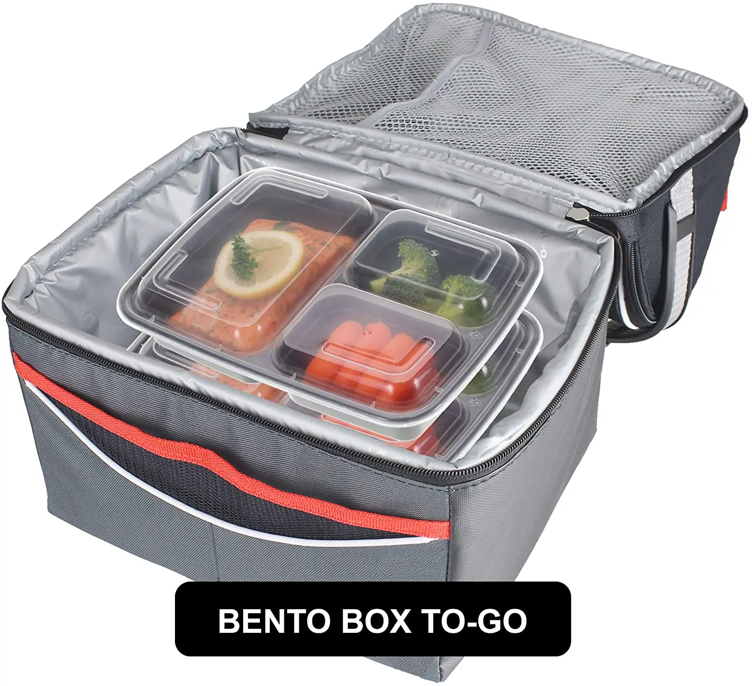 Food Storage Containers Bento Box Meal Prep Containers with Lids Microwave Plastic 3 Compartment 28 Oz Take Away Food Container
