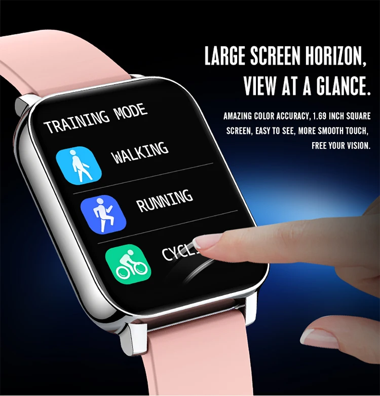 Custom Brand Hot Selling 1.69 Inches Big Touch Screen P36 Smartwatch with Heart Rate IP67 Waterproof Sports Amazon Smart Watch