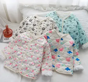 New children's fleece padded jackets for autumn and winter school uniforms with inner linings for boys and girls