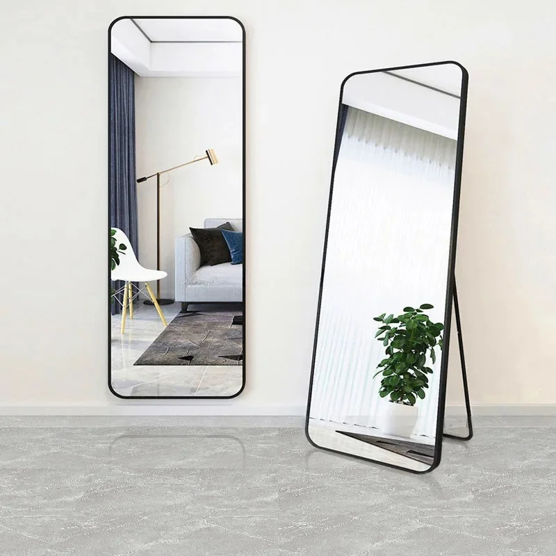 Modern Aluminum Alloy Framed Full Length Body Floor Mirror for Bedroom Home