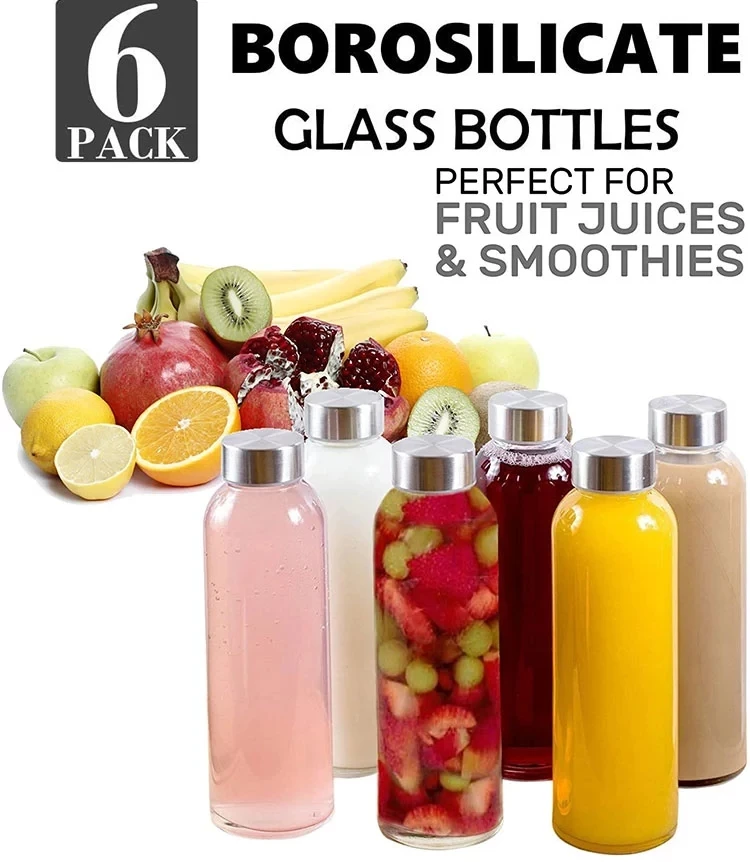 Transparent Lemon Drinking Water Juice Bottle 16oz 500ml Cheap Glass Milk Bottle 250ml 350ml Glass Juice Bottle for Beverage