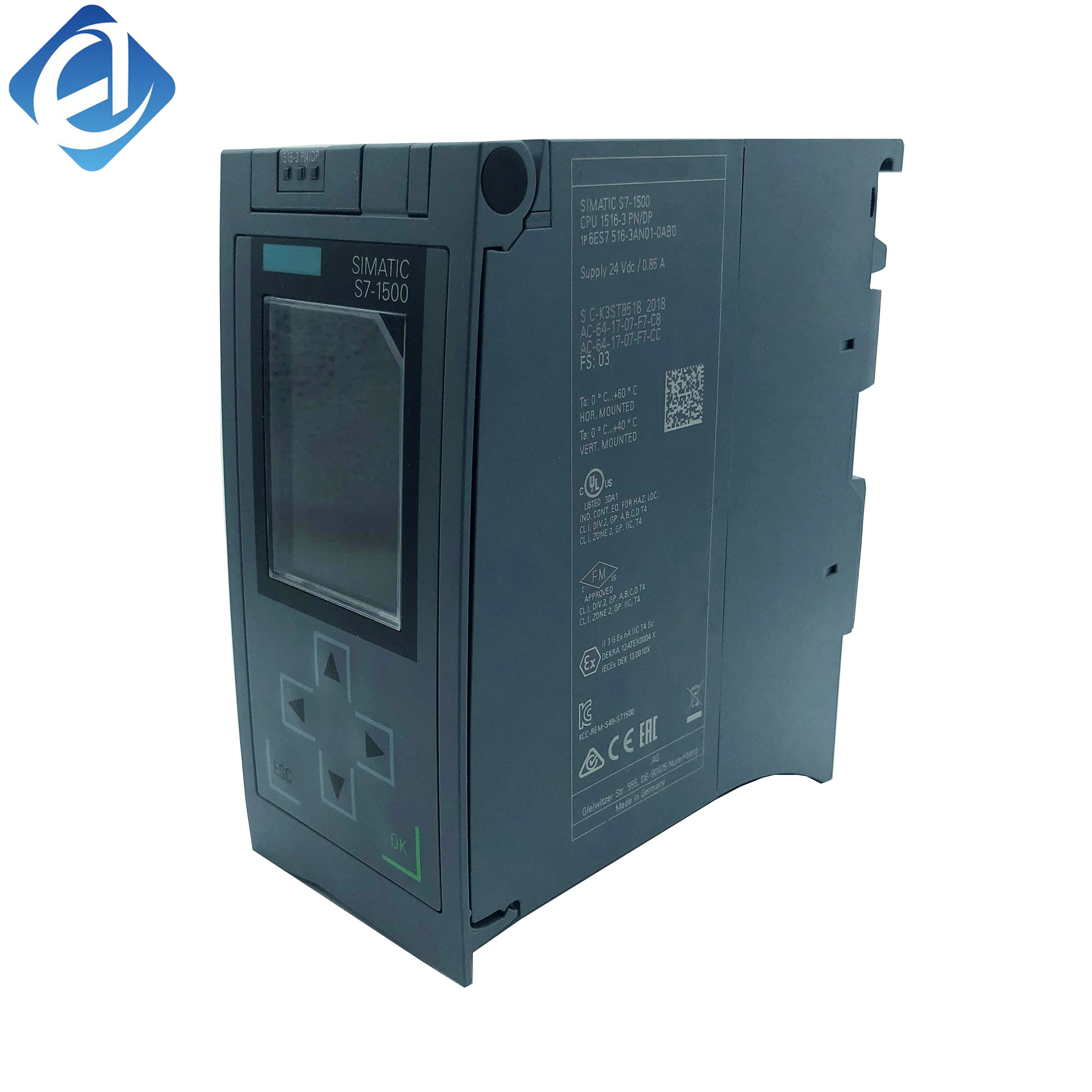 New Original 6ES7 516-3AN01-0AB0 6ES7516-3AN01-0AB0 central processing unit for Siemens SIMATIC S7-1500 series PLC. High-performance computing, large program/data memory, fast signal processing and rich communication interfaces. 