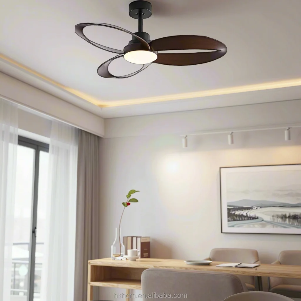 product modern nordic led fan chandelier with 5 blades full spectrum lighting  for home dining room  remote control switch-6
