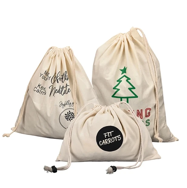 Custom Logo Printed Recycled Canvas Jewelry Ring Storage Pouch Luxury Soft Drawstring Dust Bag for Women Reusable for Promotion manufacture