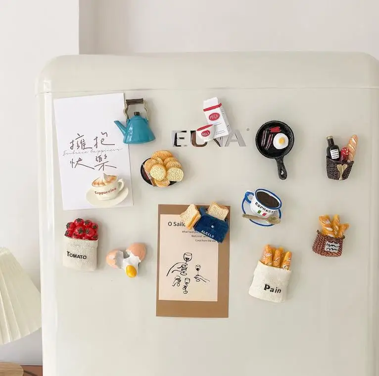 Handmade Resin Fridge Magnets (6-Pack) - Miniature Food & Drink Breakfast Lot - Exclusive Monster Magnets