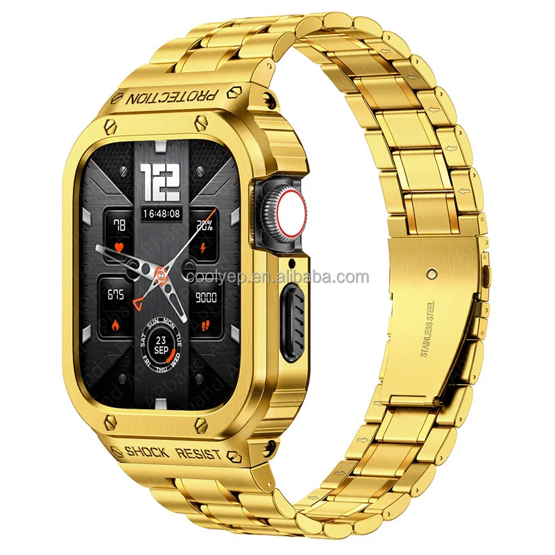 Coolyep Luxury Zinc Alloy Metal Watch Band And Smart Watch Case For