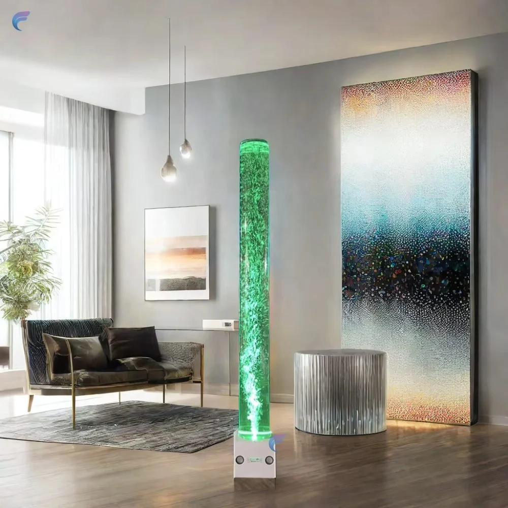 Customized Shiny LED Light Water Bubble Pillar Lamp Modern Acrylic Lamp for Party Wedding Decoration