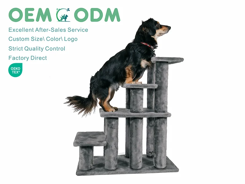 Manufacturer Custom High Quality Dark Grey Plush Furniture Modern Simple Cat Tree Tower Scratcher Creative Giant Cat Tree