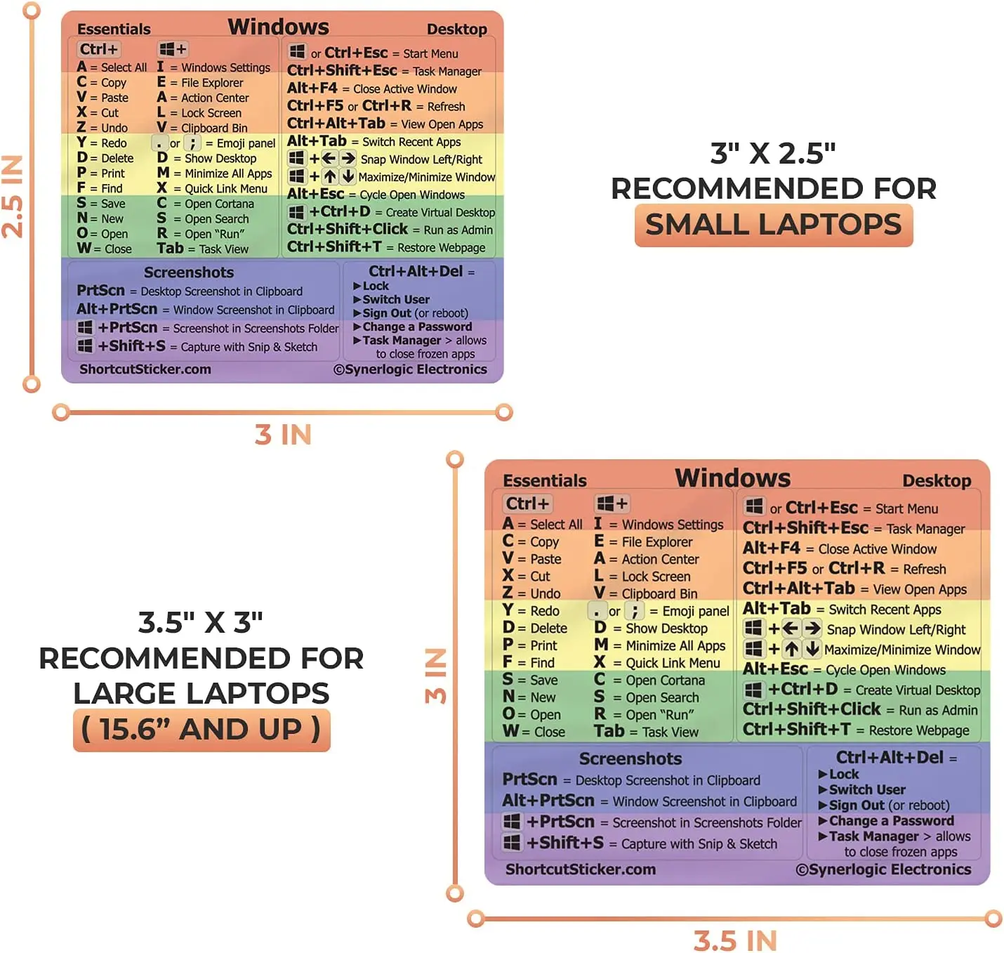 Computer Cheat Sheet Reference Guide Keyboard Shortcut Sticker Durable ...