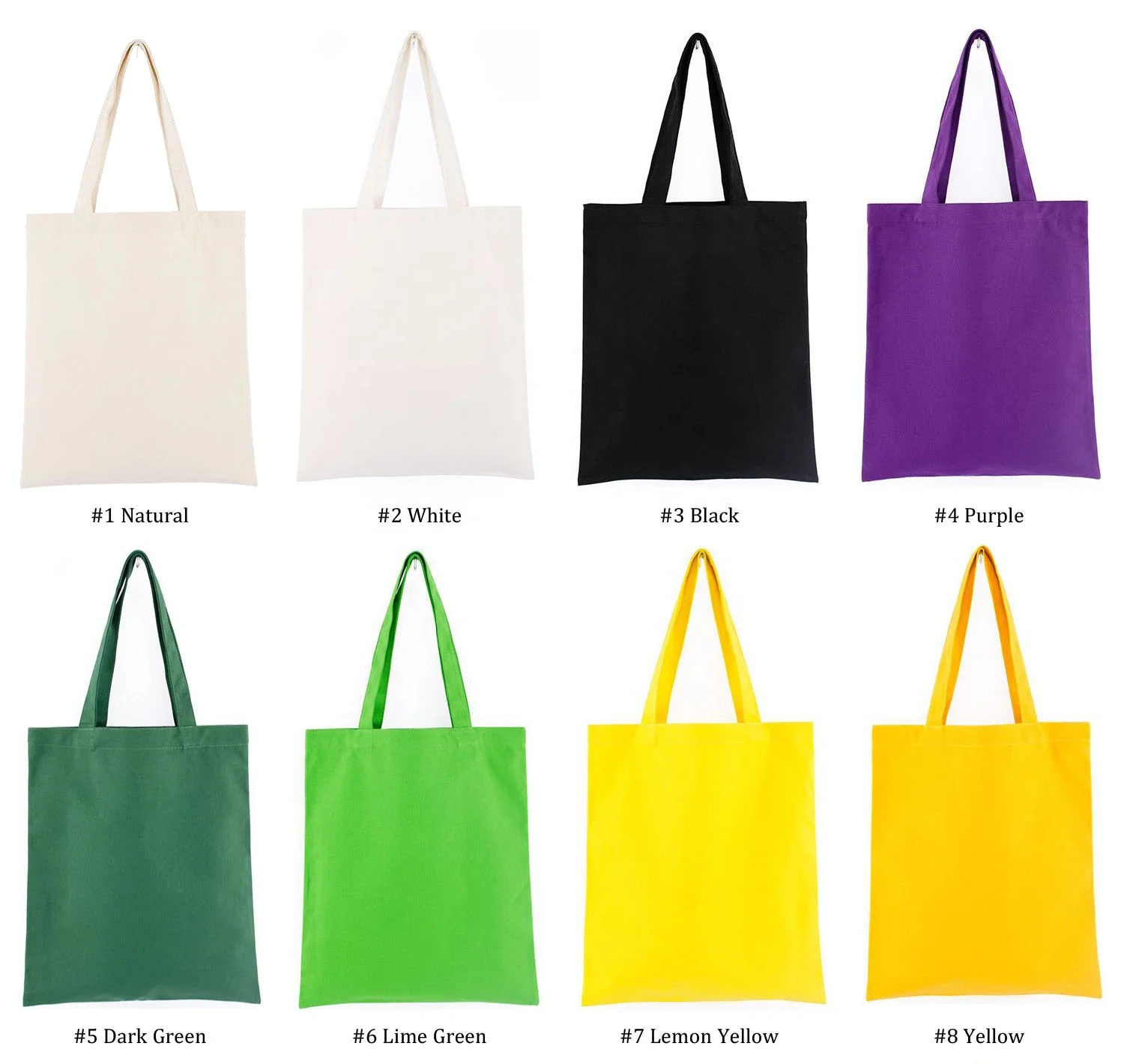 Wholesale Cotton Canvas Tote Bags - Mixed Colors, Blank, Low MOQ 