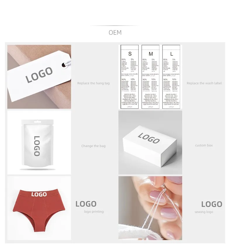 Custom Design Ladies Underwear Panties Solid Color Lowwaist Cotton