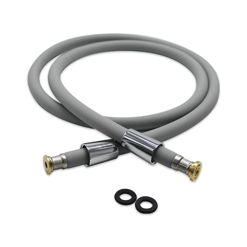 Hot In France Grey Silicone Shower Hose For Handheld Head With Brass