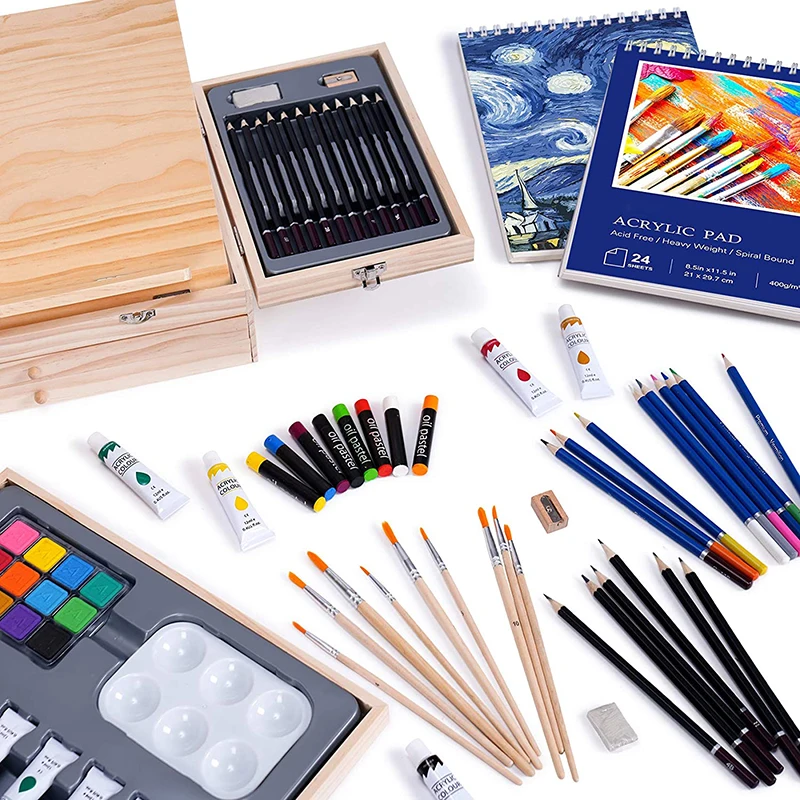 
 Специальный набор для долгого использования с деревянным мольбертом, масляный пастельный карандаш  