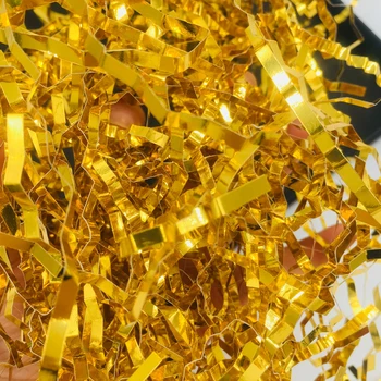 Golden Metallic Crinkle Cut Paper Shred Filler Confetti - Temu