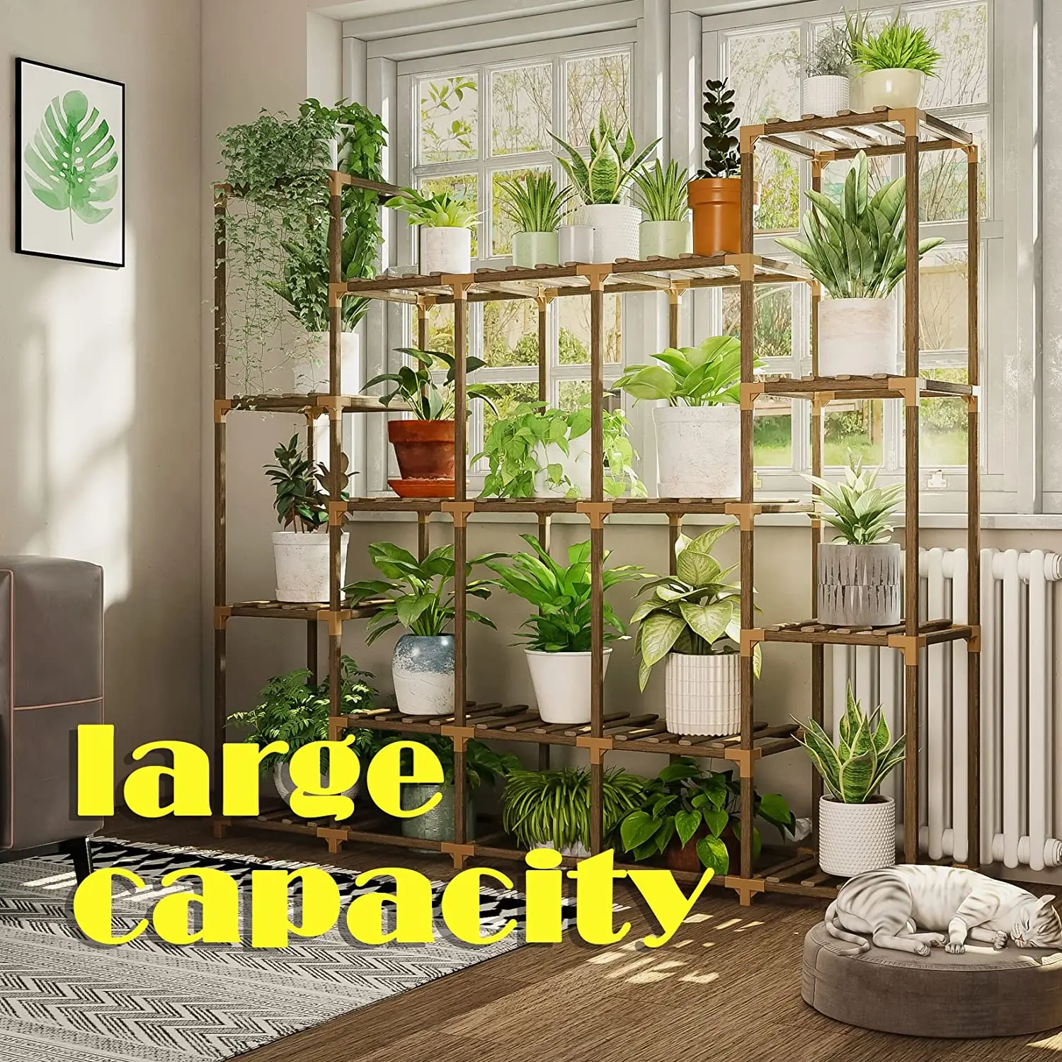 Extra Large Plant Stand Indoor Or Outdoor Wood Plant Rack Shelf For