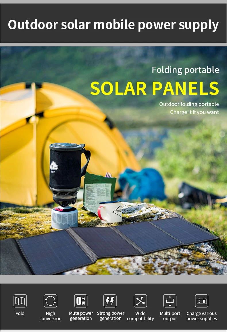 Portable Solar Panel Folding 40w Outdoor Foldable Solar Panels Power