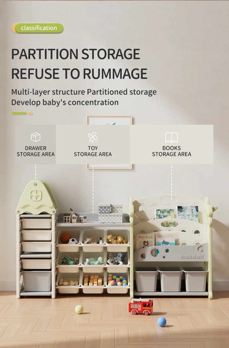 Baby Furniture Plastic Movable Chest Corner Cupboard Rack Drawer Toy Storage Organiser Book Shelf Children Kids Cabinets details