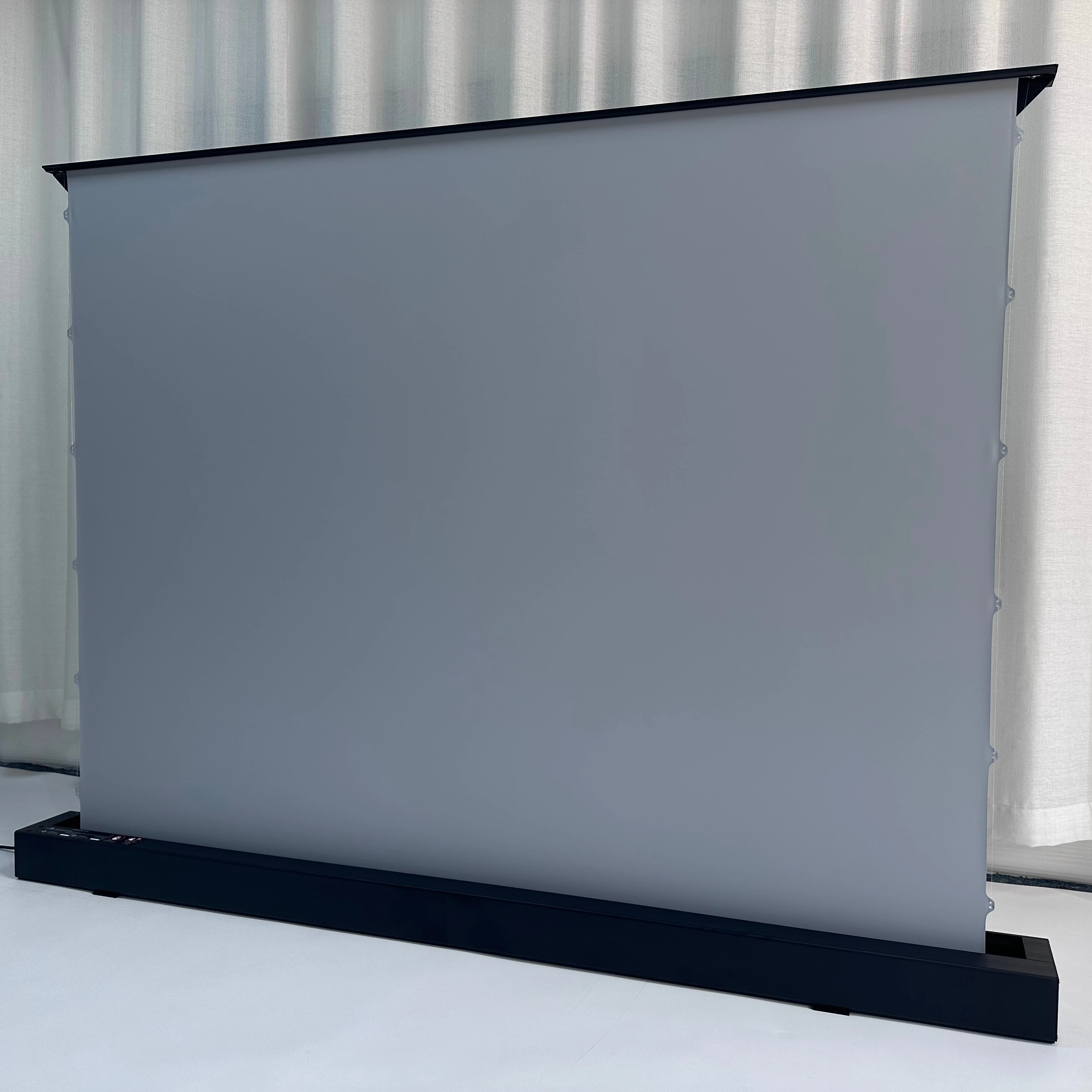 72 Inch PVC Matte Grey Motorized Floor Rising Projector Screen Removable Indoor Home Theatre HD Electric Projector Screen