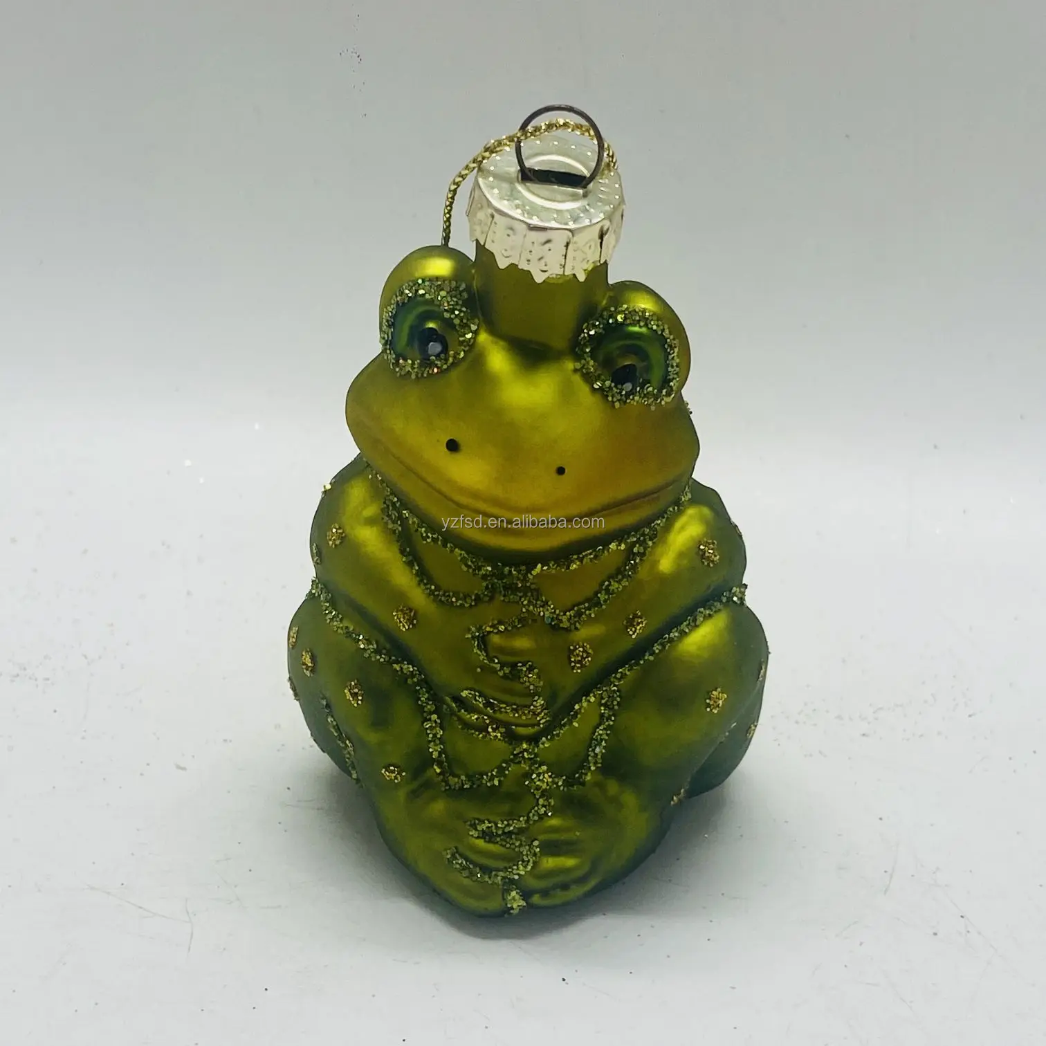 Whole Sell Dark Green Glass Frog Ornament With For Summer Holiday