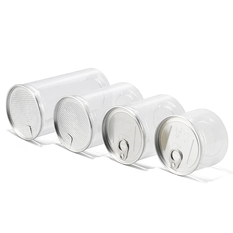 Cosmetic Jars Food Storage Container 8Oz 250Ml 300Ml 500Ml Clear Pet Plastic Jars With Screw Top Lids