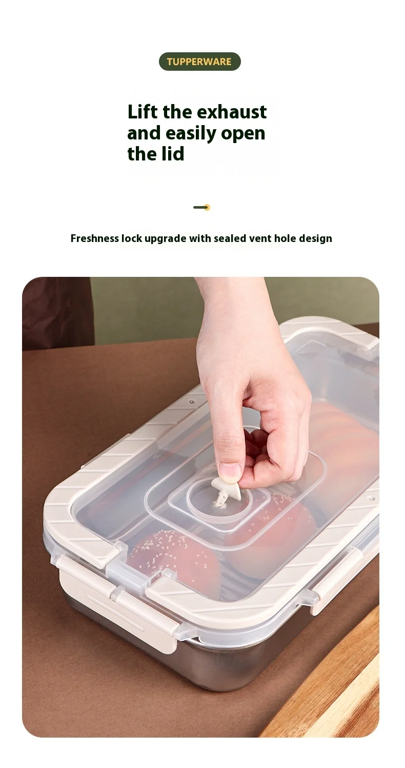 product modern portable stainless steel fresh keeping box square dumpling kitchenware sealed storage for food-10