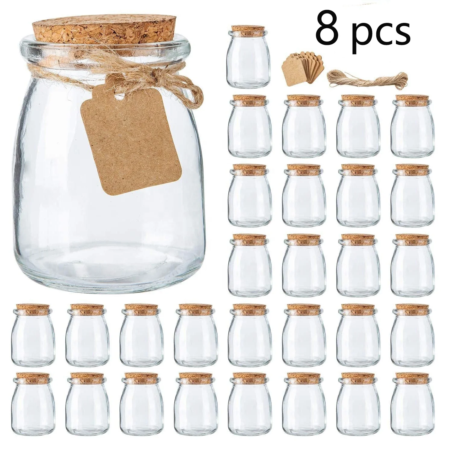 8pcs Empty Candle Containers Glass Candle Jars Candle Making Jars