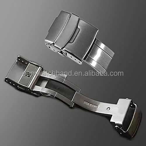 Rts 18mm 20mm 22mm 316l Stainless Steel Milled Fold Safety Clasp Buckle  Clasp Fit For Seiko 007 Dive Watch - Buy 18mm Solid Stainless Milled Fold  Safety Watch Buckle Clasp,20mm Solid Milled