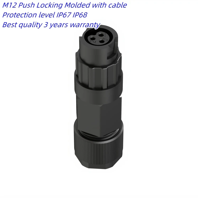M12 3p Male Waterproof Connector For Cable,M12 Female 5p Connector For ...