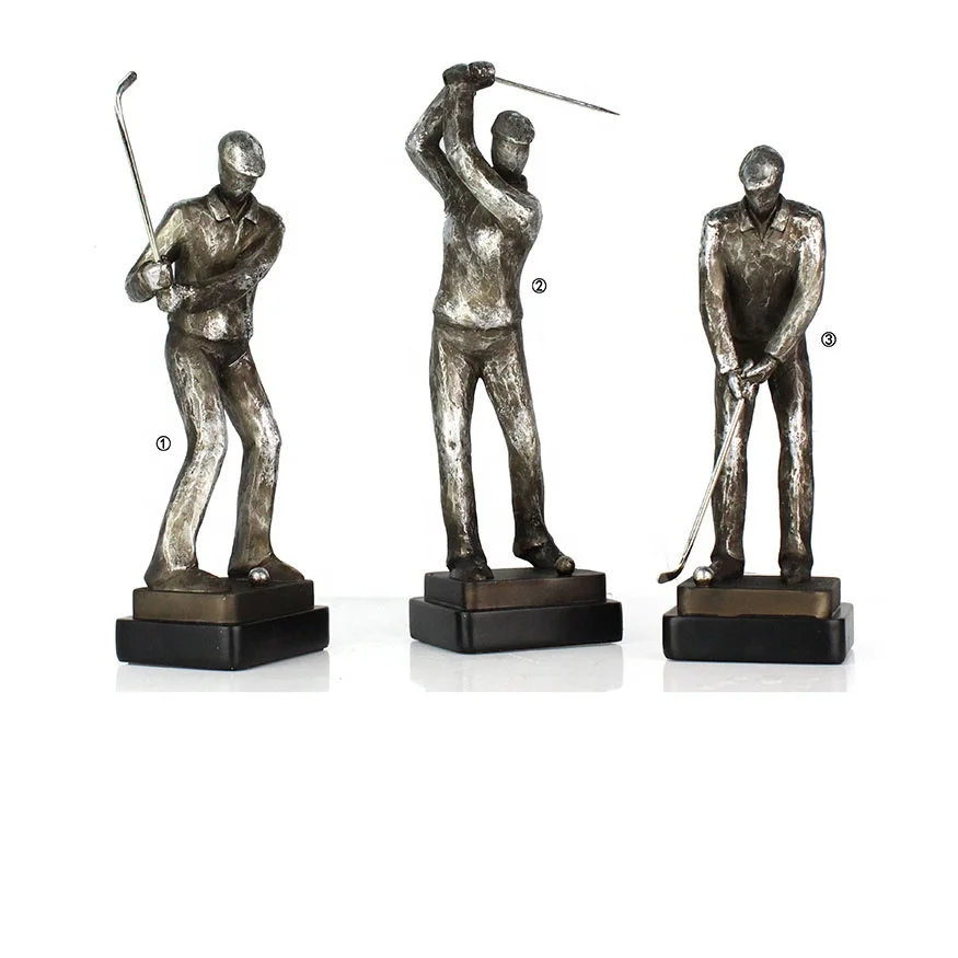 Großhandel Harz Sportfigur Dekoration populäre Harz Golf Statue abstrakte Lebensgröße Deocor