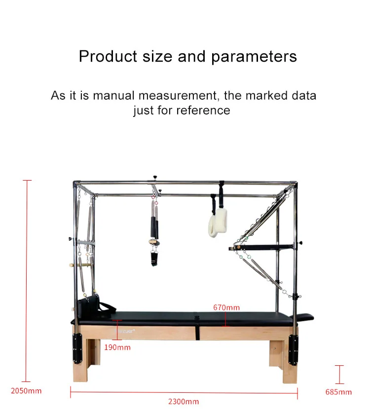 Pilates Reformer Cadillac Bed Chair Ladder Barrel And Spine Corrector For One Full Set In Wood