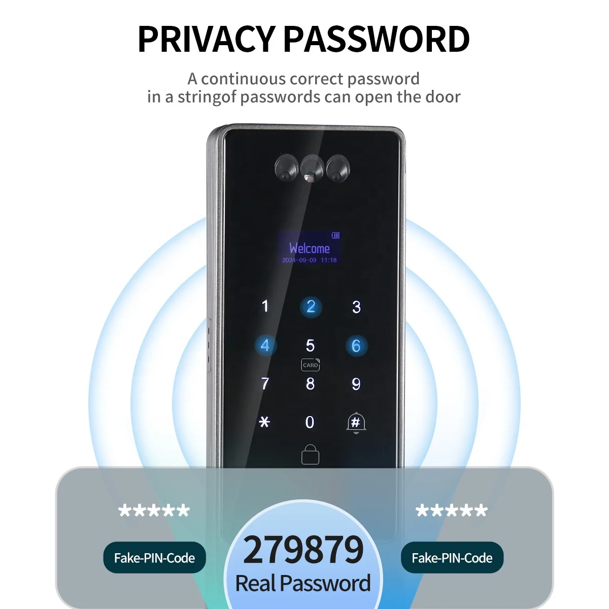 New Automatic Electronic Digital Lock Cerradura Inteligente WIFI APP Fingerprint Card 3D Face Recognition Smart Door Lock DF17